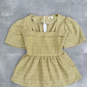 Arin top - peplum - flare blouse - atasan tweed formal - baju pesta kekinian