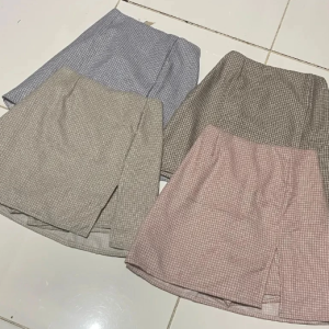 Tweed series skort slit - rok celana belah - rok mini skirt - rok celana - basic skirt