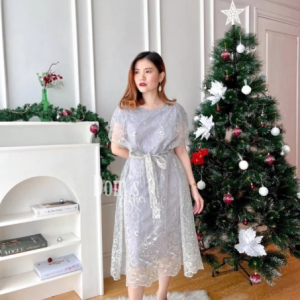 Angelic dress - brokat dress - gaun pesta - baju pesta - gaun ala korea - baju ala korea - korean outfit