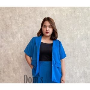 Blazer Ji soo lengan pendek - Atasan kerah - atasan kantor - Outer - blazer ala korea
